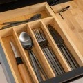 DRAWER CUTLERY TRAYS BAMBOO ESSENTIALS 33x23x4.5cm WITH 5 COMPARTMENTS