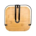 NAPKIN HOLDER BAMBOO ESSENTIALS  METALLIC RECTAGULAR BLACK