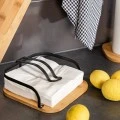 NAPKIN HOLDER BAMBOO ESSENTIALS  METALLIC RECTAGULAR BLACK