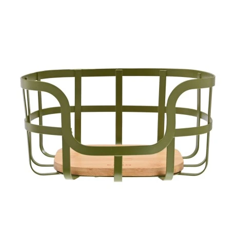 FRUIT BOWL BAMBOO ESSENTIALS METALLIC 24x24x12.7cm OLIVE