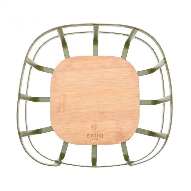 ESTIA ΦΡΟΥΤΙΕΡΑ BAMBOO ESSENTIALS ΜΕΤΑΛΛΙΚΗ 24x24x12.7cm ΛΑΔΙ
