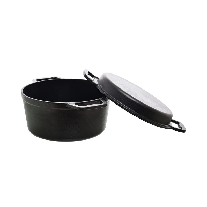 CASSEROLE IRON 2 IN 1 CAST IRON 25cm WITH FRYING PAN LID
