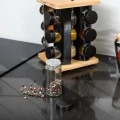 SPICE RACK ORGANIZER IN REVOLVING BASE 12 PIECES BLACK