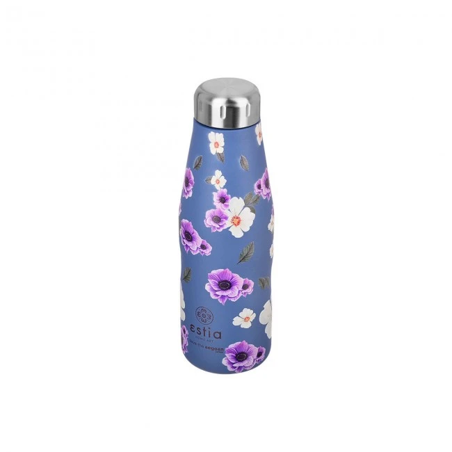 INSULATED BOTTLE TRAVEL FLASK SAVE THE AEGEAN 500ml GARDEN BLUE