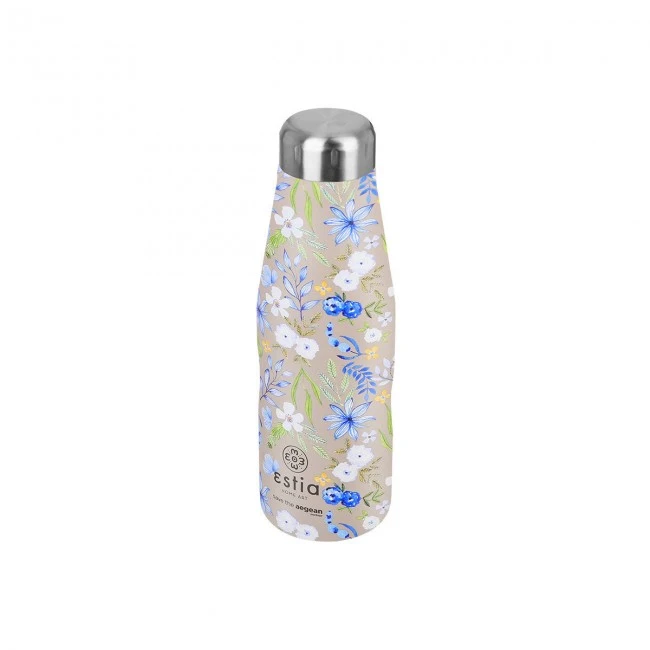 INSULATED BOTTLE TRAVEL FLASK SAVE THE AEGEAN 500ml SYMPHONY TAUPE