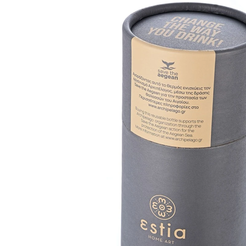 ESTIA ΘΕΡΜΟΣ TRAVEL CUP SAVE THE AEGEAN 300ml FJORD GREY