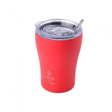 INSULATED COFFEE MUG SAVE THE AEGEAN 350ml SCARLET RED