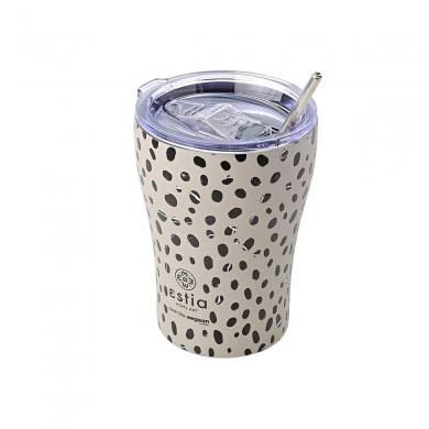 INSULATED COFFEE MUG SAVE THE AEGEAN 350ml LEOPARD TAUPE
