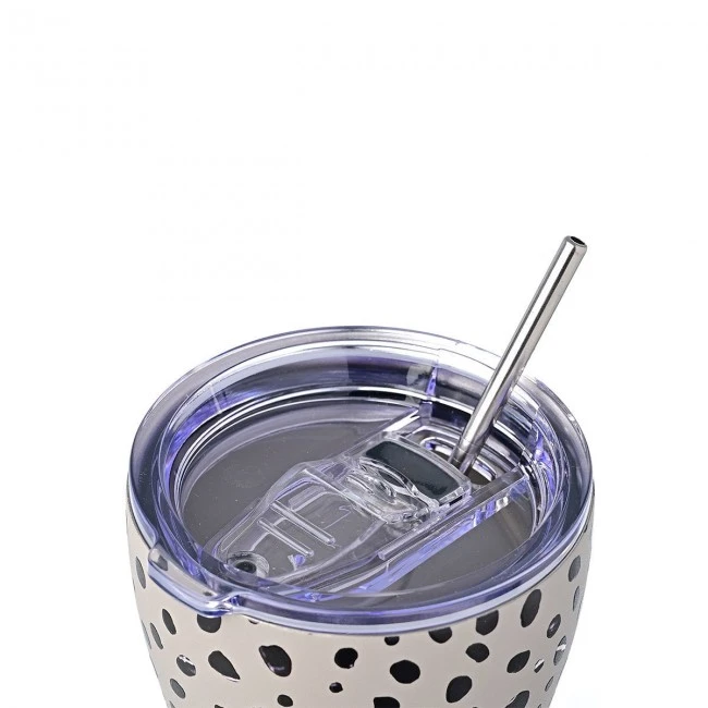 INSULATED COFFEE MUG SAVE THE AEGEAN 350ml LEOPARD TAUPE