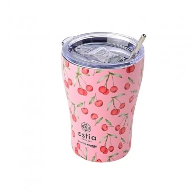 INSULATED COFFEE MUG SAVE THE AEGEAN 350ml CHERRY ROSE