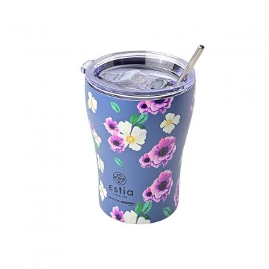 INSULATED COFFEE MUG SAVE THE AEGEAN 350ml GARDEN BLUE