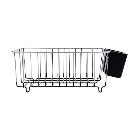 SINK BASKET METALLIC 35x30x15cm WITH BLACK SILICONE BASE