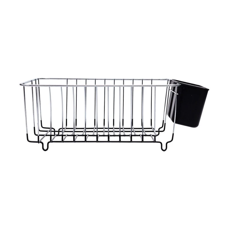 SINK BASKET METALLIC 35x30x15cm WITH BLACK SILICONE BASE