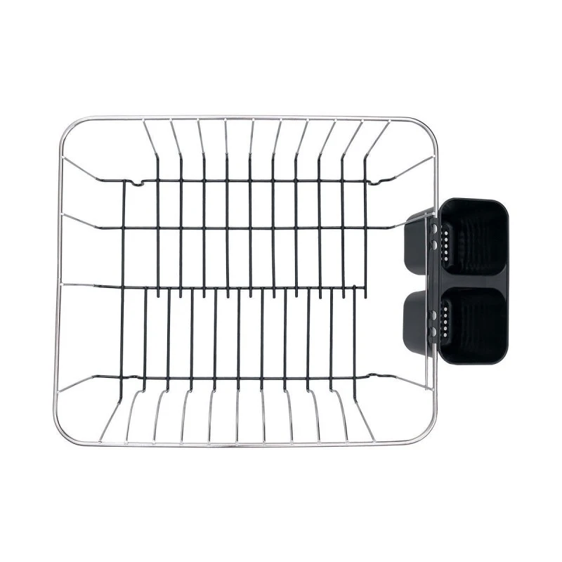SINK BASKET METALLIC 35x30x15cm WITH BLACK SILICONE BASE