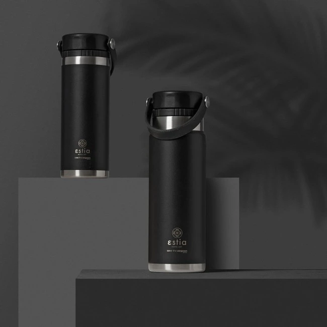 INSULATED BOTTLE TRAVEL CHUG SAVE THE AEGEAN 500ml MIDNIGHT BLACK