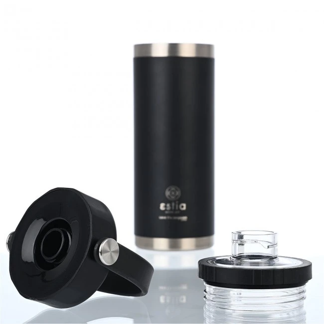 INSULATED BOTTLE TRAVEL CHUG SAVE THE AEGEAN 500ml MIDNIGHT BLACK