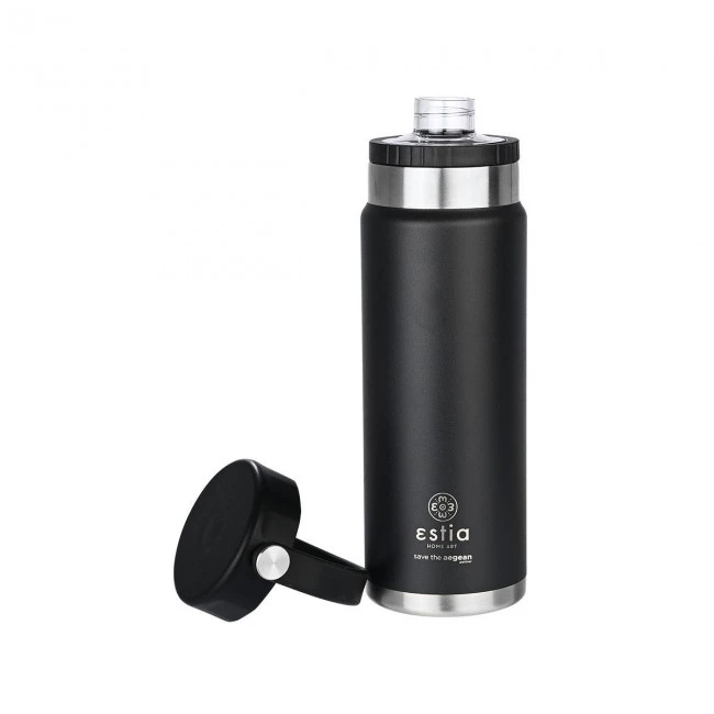 INSULATED BOTTLE TRAVEL FLASK SAVE THE AEGEAN 750ml MIDNIGHT BLACK
