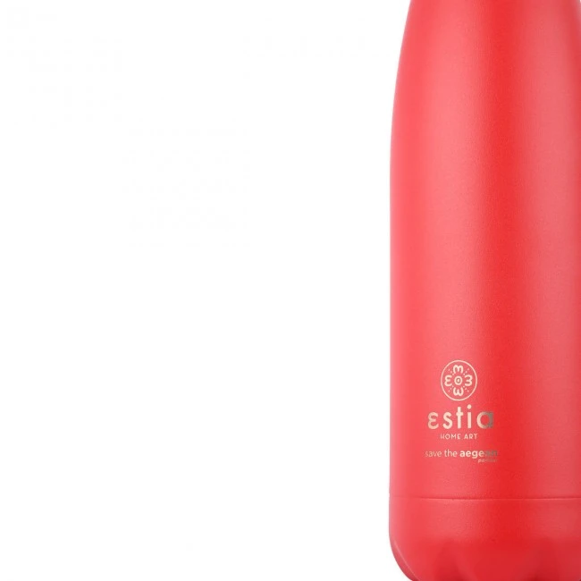 INSULATED BOTTLE FLASK LITE SAVE THE AEGEAN 500ml SCARLET RED