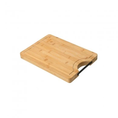 CUTTING BOARD BAMBOO ESSENTIALS 35X25cm WITH METALLIC HANDLE
