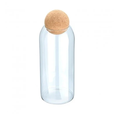 STORAGE CONTAINER GLASS 950ml WITH CORK LID