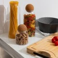 STORAGE CONTAINER GLASS 950ml WITH CORK LID