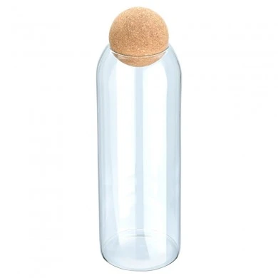 STORAGE CONTAINER GLASS 1300ml WITH CORK LID