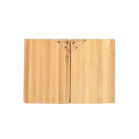 SALT &amp; PEPPER CONTAINER BAMBOO ESSENTIALS WITH MAGNET SET OF 2 PCS.