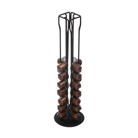 COFFEE CAPSULE HOLDER METAL BLACK METALLIC 40 PLACES BLACK