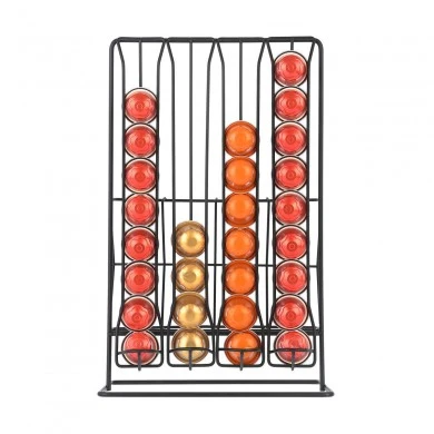 COFFEE CAPSULES &amp; PACKAGING HOLDER METAL BLACK METALLIC DOUBLE SIDED BLACK