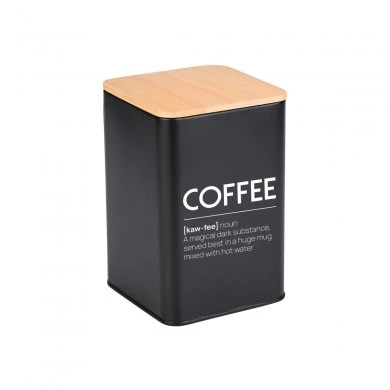 COFFEE CONTAINER BAMBOO ESSENTIALS METALLIC IVORY 10X13CM BLACK