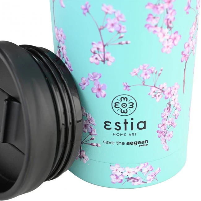 INSULATED TRAVEL MUG SAVE THE AEGEAN 500ml BLOSSOM GREEN