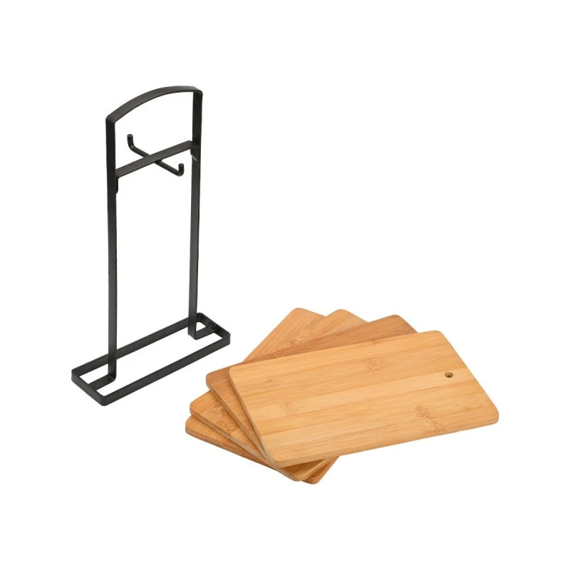 ESTIA ΣΕΤ ΕΠΙΦΑΝΕΙΕΣ ΚΟΠΗΣ BAMBOO ESSENTIALS 5 ΤΕΜ ΜΕ ΒΑΣΗ ΜΕΤΑΛΛΙΚΗ