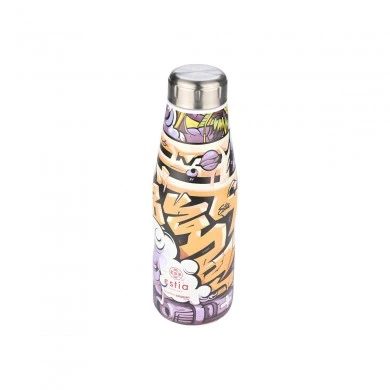 INSULATED BOTTLE TRAVEL FLASK SAVE THE AEGEAN 500ml GRAFITTI RHYTHM