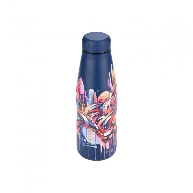INSULATED BOTTLE TRAVEL FLASK SAVE THE AEGEAN 500ml VIBRANT VORTEX