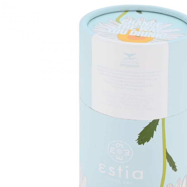 INSULATED BOTTLE TRAVEL FLASK SAVE THE AEGEAN 500ml DREAMY SKY