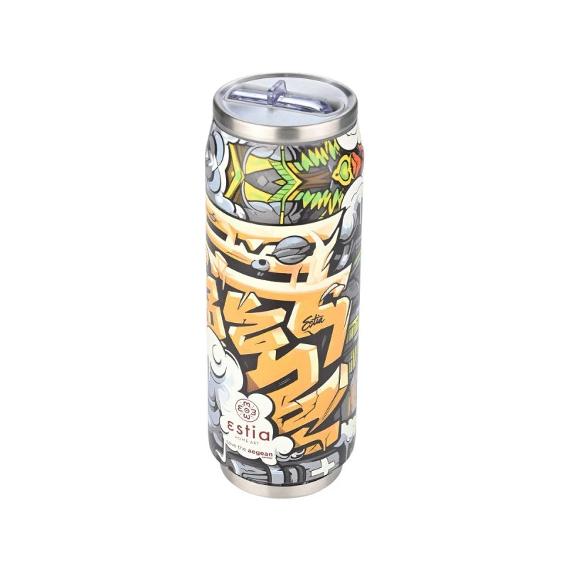 INSULATED BOTTLE TRAVEL CUP SAVE THE AEGEAN 500ml GRAFITTI RHYTHM
