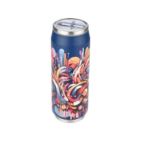 INSULATED BOTTLE TRAVEL CUP SAVE THE AEGEAN 500ml VIBRANT VORTEX