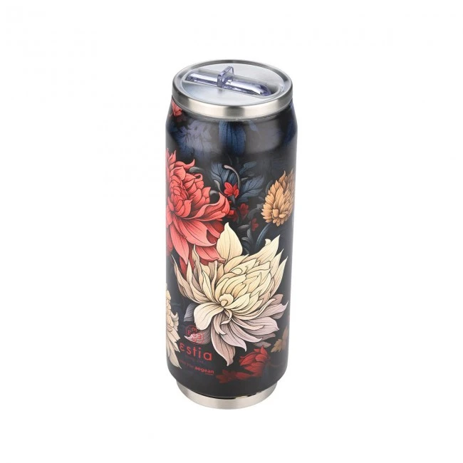 INSULATED BOTTLE TRAVEL CUP SAVE THE AEGEAN 500ml MIDNIGHT BLOSSOM
