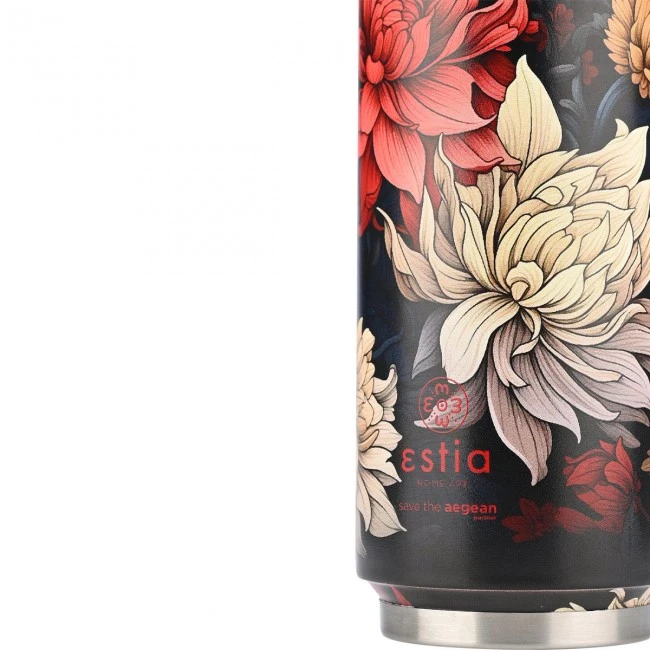 INSULATED BOTTLE TRAVEL CUP SAVE THE AEGEAN 500ml MIDNIGHT BLOSSOM