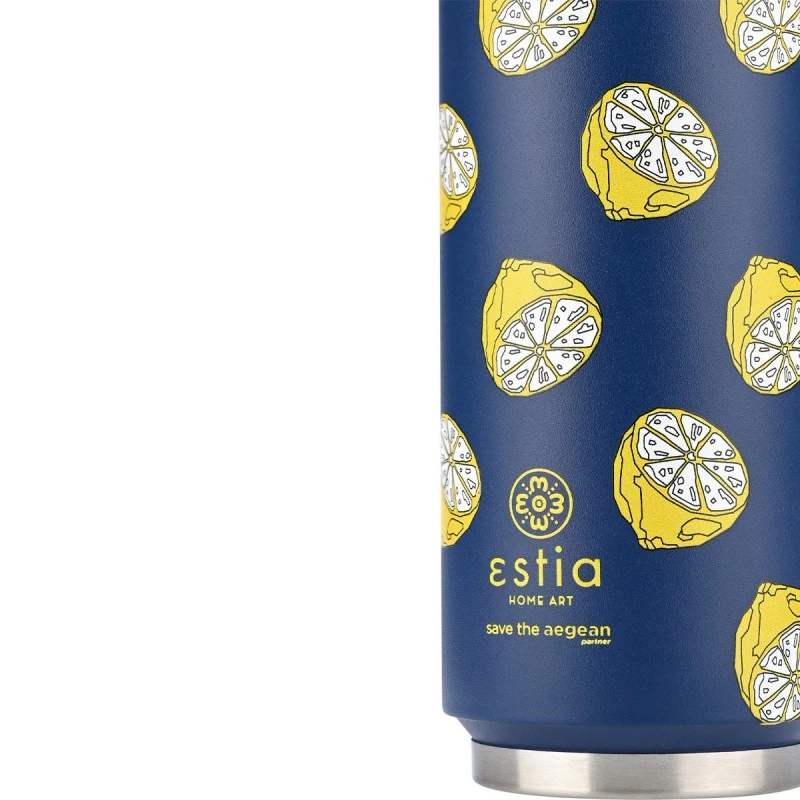 INSULATED BOTTLE TRAVEL CUP SAVE THE AEGEAN 500ml CITRUS INFUSION