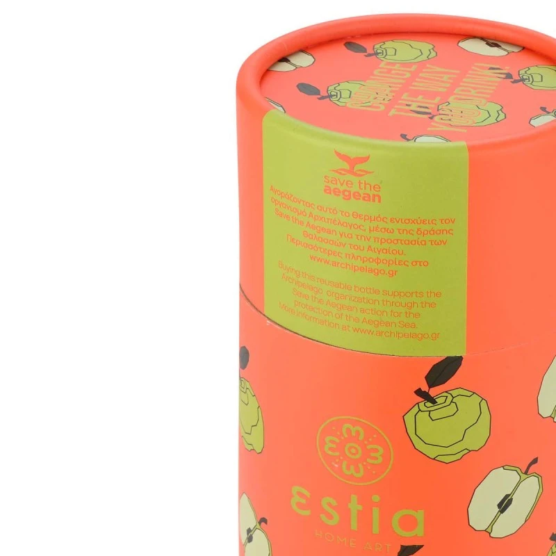 INSULATED BOTTLE TRAVEL CUP SAVE THE AEGEAN 500ml APPLE ODYSSEY