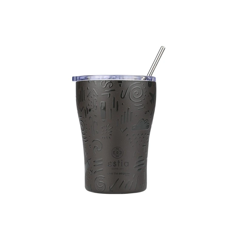 INSULATED COFFEE MUG SAVE THE AEGEAN 350ml NOIR ECHO