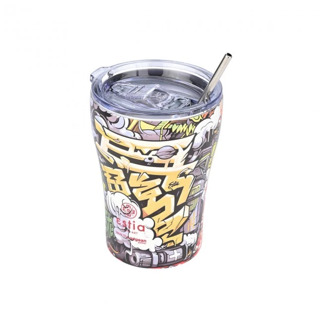 INSULATED COFFEE MUG SAVE THE AEGEAN 350ml GRAFITTI RHYTHM