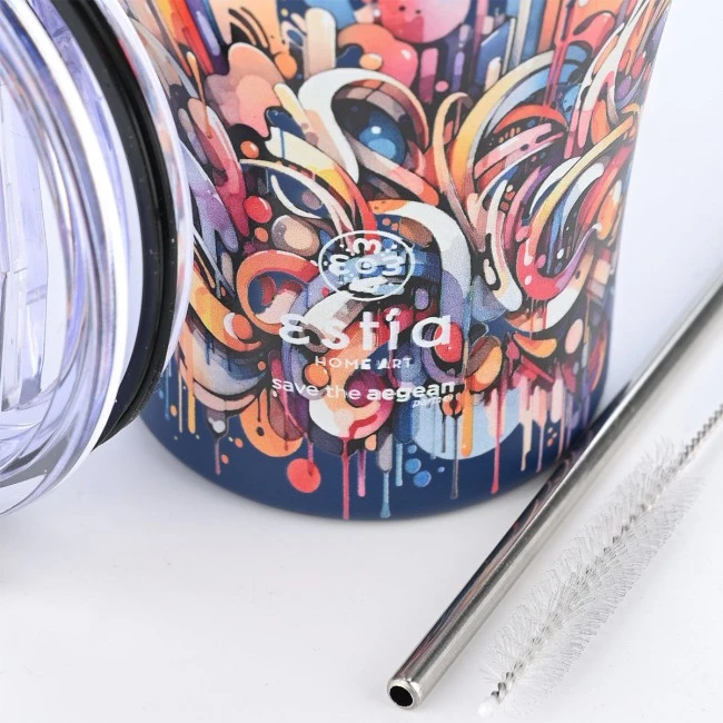 INSULATED COFFEE MUG SAVE THE AEGEAN 350ml VIBRANT VORTEX