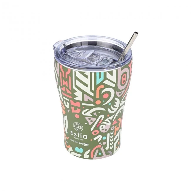 INSULATED COFFEE MUG SAVE THE AEGEAN 350ml GEOVIVID