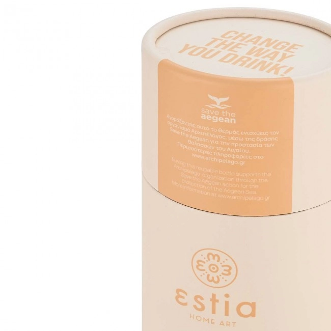 ESTIA ΘΕΡΜΟΣ TRAVEL FLASK SAVE THE AEGEAN 500ml LILY WHITE