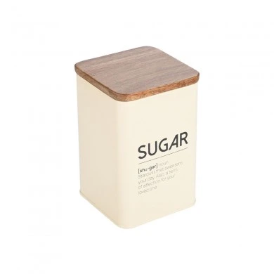 SUGAR CONTAINER ALLURE METALLIC 10X14cm IVORY