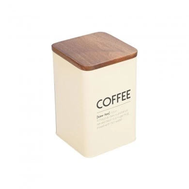 COFFEE CONTAINER ALLURE METALLIC 10X14cm IVORY