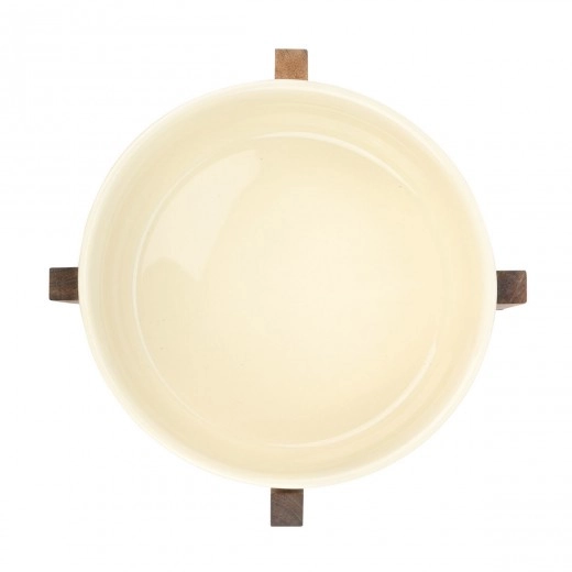 ESTIA ΣΑΛΑΤΙΕΡΑ ALLURE 28cm ΜΕ ΒΑΣΗ  IVORY