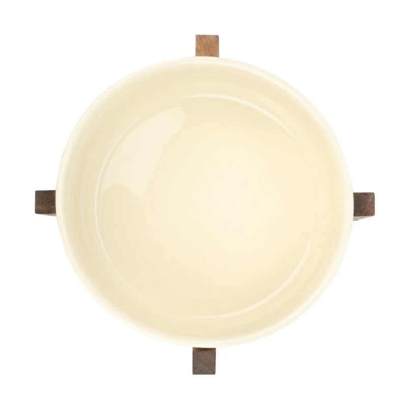 SALAD BOWL ALLURE 28cm WITH BASE IVORY